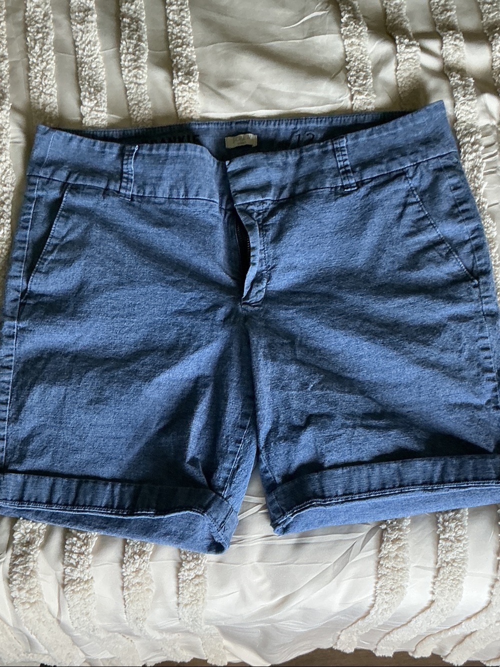 J. Crew Blue Linen-Blend Bermuda Shorts